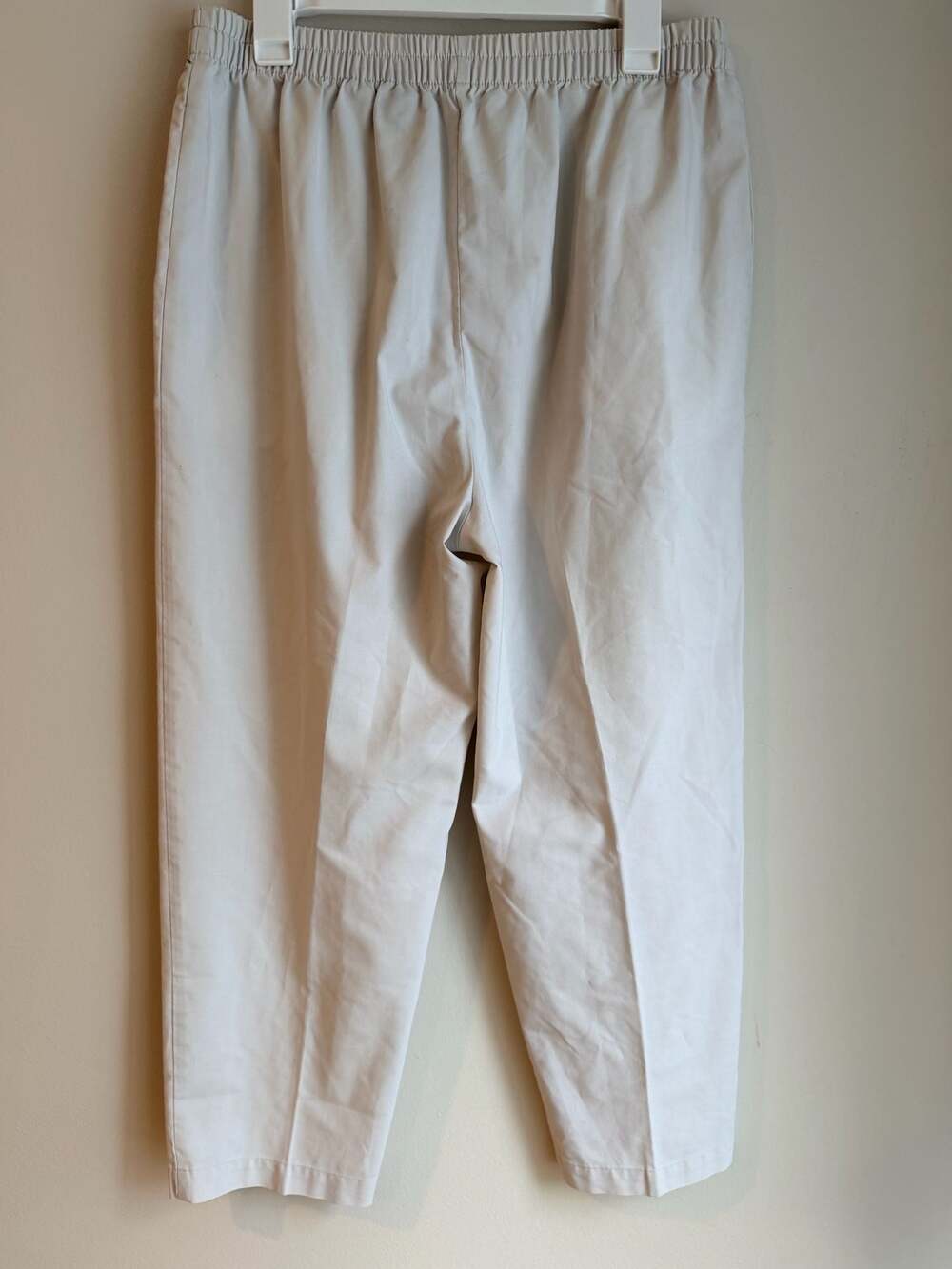 Karen Scott Women's Off-White Elastic Waist Pull-On Cotton Blend Pants Size 12 S - Picture 4 of 6